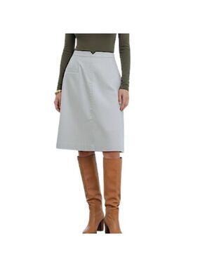 Vintage 70s 80s Bronsport Toronto grey cotton blend a-line midi skirt 18